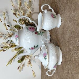 Vintage  Royal Vienna Poland Large Tea Pot and Cream and Sugar Set